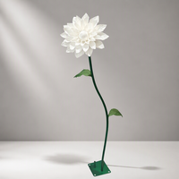 Bunga Dahlia Putih Kualitas Tinggi, Bunga Kertas Artifisial, Ukuran Besar, Satu Tangkai, Dekorasi Dinding Pernikahan & Paskah, Sentuhan Realistis untuk Hari Valentine