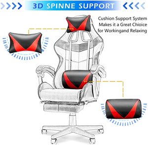 <span class=keywords><strong>Silla</strong></span> giratoria de cuero Pu Rgb para Gamer, con luces y altavoces, <span class=keywords><strong>barata</strong></span>, de gravedad cero, roja, 150 grados - Product Image 2