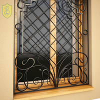 Reja de Seguridad Artística Personalizada de Hierro Fundido, Diseño de Hierro Forjado Antirrobo para Hoteles y Villas, Fija, Abierta, Horizontal, de Acero Inoxidable