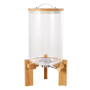 Glass containers for food storage metering rice bucket Mixed grain storage rice container dispenser Cereal Bamboo storage