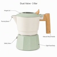 Cafetière Moka en aluminium, machine à expresso portable, grande capacité, avec couvercle et base facetée