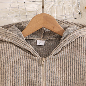 <span class=keywords><strong>Abbigliamento</strong></span> <span class=keywords><strong>Autunno</strong></span> <span class=keywords><strong>Inverno</strong></span> per <span class=keywords><strong>Bambina</strong></span>, Maglia a Maniche Lunghe con Cappuccio e Zip, Pantaloni a Zampa, Completo 2 Pezzi per Bambini - Product Image 3