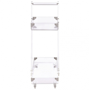 Chất lượng cao cấp 3 tầng tùy chỉnh kích thước rõ ràng thanh acrylic giỏ hàng với bánh xe để sử dụng nhà bếp - Product Image 3