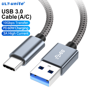 Cavo ULT-unite PD 60W <span class=keywords><strong>USB</strong></span> 3.0 da AM <span class=keywords><strong>a</strong></span> CM, 10Gbps, Cavo <span class=keywords><strong>USB</strong></span> <span class=keywords><strong>A</strong></span> <span class=keywords><strong>a</strong></span> Tipo <span class=keywords><strong>C</strong></span>, Ricarica Rapida 3A, Cavo Dati - Product Image 1