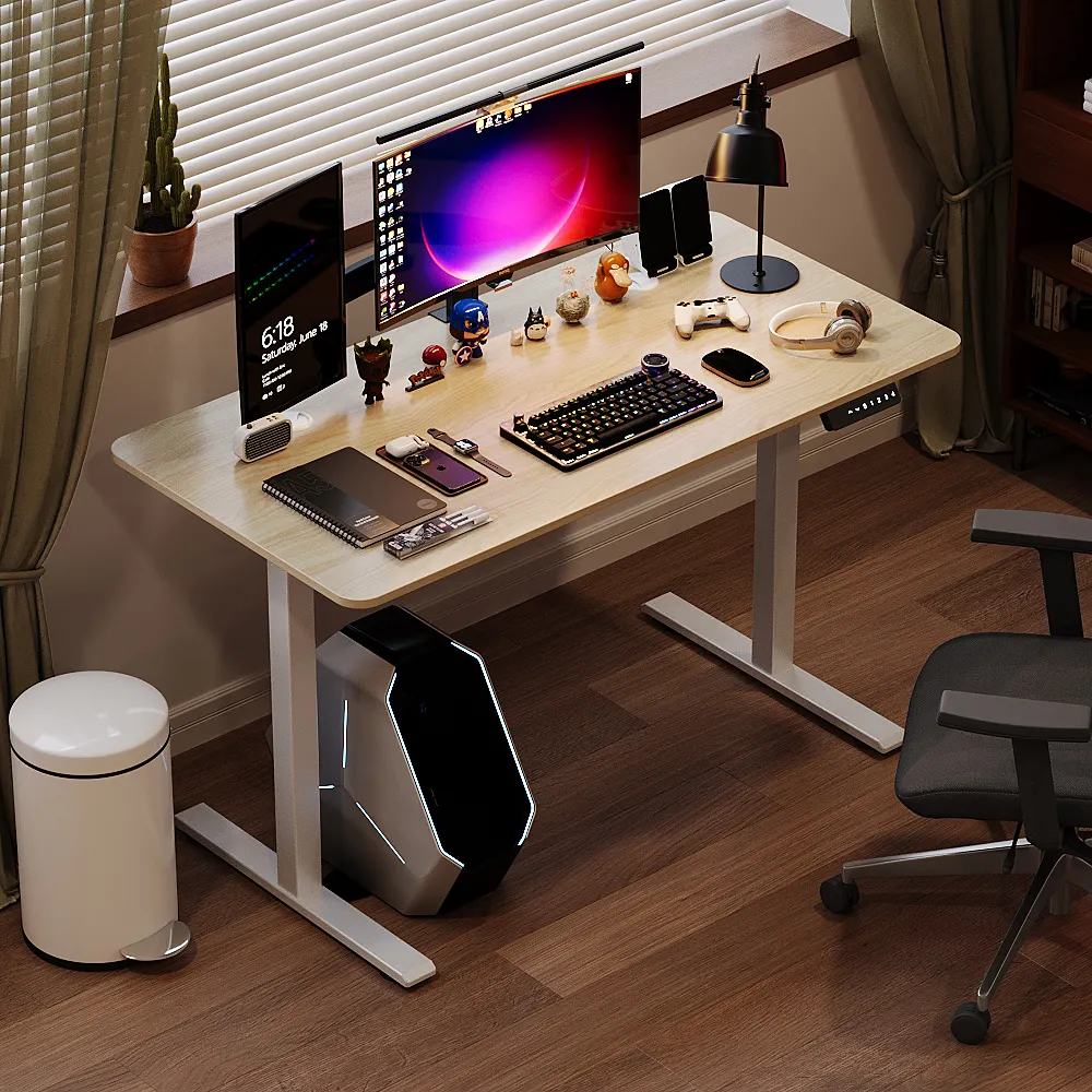 Mobiliário moderno Inteligente Altura Ajustável Mesa Ergonômica Elétrica Único Motor Computer Stand Study Desk