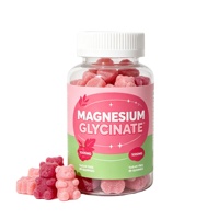 Gummies de glycinate de magnésium 90 CT 1000 mg sans sucre avec Vitamine D, B6, CoQ10 pour l'équilibre de l'humeur et le sommeil, sans gluten, végétaliennes