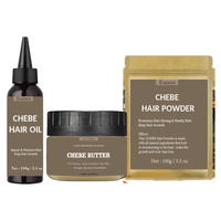 Échantillon Gratuit 100 ml Huile et Kit de Beurre Poudre Chebe Africain Biologique pour la Prévention de la Chute des Cheveux et Traitement Réparateur à Domicile