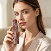 Flacon pulvérisateur de parfum de luxe carré 10 ml avec pompe ABS, motif marbré, compatible aromathérapie rotative, en plastique rechargeable personnalisable