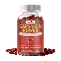 Complément de Capsaïcine Docteat : Gélules Molles de Cayenne Mélangées avec Extrait de Pépins de Raisin, Curcuma, Betterave, Aubépine et Poivre Noir
