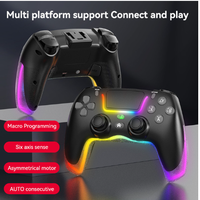 Manette de jeu sans fil P07 pour PS4/Switch/IOS/Android/PC Contrôleur de jeu RGB Poignée BT Accessoires de console Manette de jeu sans délai