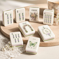 Juego de Mahjong Americano de Lujo Monet Garden, 160 Fichas, Diseño Estético de Cisnes y Flores, Regalo Premium para Eventos Sociales y Fiestas del Té