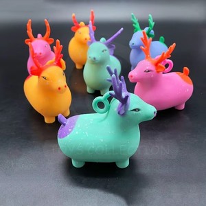 High Quality Squeeze Stress Relief Ball TPR Deer Animal Squishy Stretch Sensory Toy with Yoyo <b>Ring</b> for <b>Kids</b> & Adults - Product Image 5
