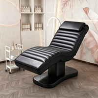 Table de soin électrique ergonomique incurvée en cuir PU à 3 moteurs réglables pour extensions de cils, salon de beauté, spa, massage, esthétique