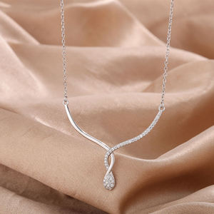 مجوهرات أدوادو الفاخرة بالجملة، قلادات خانقة من الفضة الإسترلينية عيار 925 مطلية بالذهب الأبيض، مرصعة بالموسانيت VVS GRA بحجم 1 مم و1.2 مم - Product Image 4