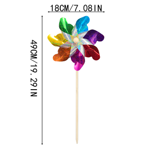 Décoration de jardin réfléchissante à paillettes colorées en gros, répulsif pour oiseaux, <span class=keywords><strong>moulin</strong></span> à <span class=keywords><strong>vent</strong></span> répulsif, <span class=keywords><strong>moulin</strong></span> à <span class=keywords><strong>vent</strong></span> manuel - Product Image 2
