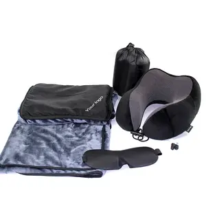 하이 퀄리티 맞춤형 휴대 폴라 양털 여행 담요 파우치 여행 베개 담요 2 에서 1 가방 비행기 베개