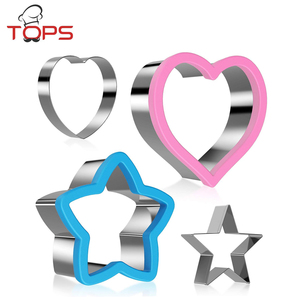 Ensemble de 4 pots à biscuits en acier inoxydable, 4 pièces, étoile, cœur, fleur de noël, bordure en Silicone - Product Image 2