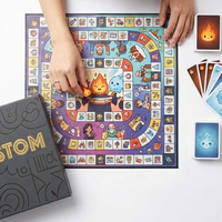 Jeu de société personnalisé en papier avec grand plateau imprimé, cartes et jetons Flamme et Glace pour réunions de famille et fêtes
