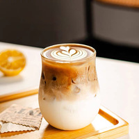 Tasses à café glacé en verre borosilicate transparent de haute qualité, personnalisables avec logo, 7oz, 8oz, 12oz, pour boissons froides, lait, soda, latte