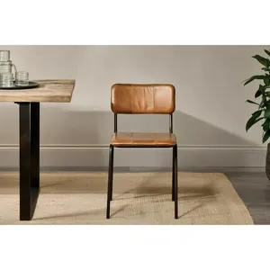 Vintage Multi-Color Leather Dining <b>Chair</b> Light PU for Living Room Home Office Retro Dining Table Set - Product Image 6