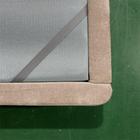 Base de lit moderne pour hôtel, taille King Queen, cadre solide et ferme, revêtement en velours, panneau en pin, pour la maison, vente en gros
