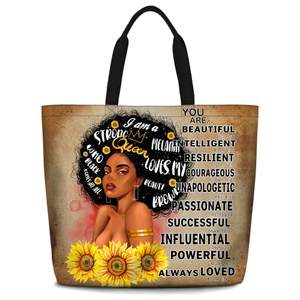 DICHOS להתאמה אישית תיק בד מודפס תיק אופנה מזדמן עבור בנות אפריקאיות שקיות קניות - Product Image 5