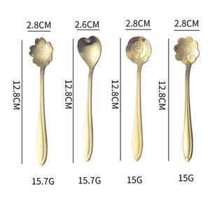 DFC0337 Cuchara de Acero Inoxidable con Diseño de Flor de Cerezo, Cuchara Creativa con Pétalos para Café, Postre, Miel, Cuchara Larga para Remover, Cuchara para Helado - Product Image 1