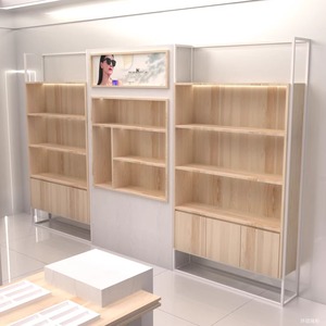 Mobile Alto Espositore Centrale per <span class=keywords><strong>Occhiali</strong></span> Personalizzabile dal Design Minimalista Effetto Legno con Opzione a Giorno in Pannello Ecologico - Product Image 4