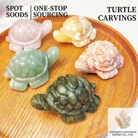 Artisanat en cristal, sculpture de tortue en cristal naturel, sculptée à la main, polie, figurine Feng Shui pour la décoration de la maison, cadeau