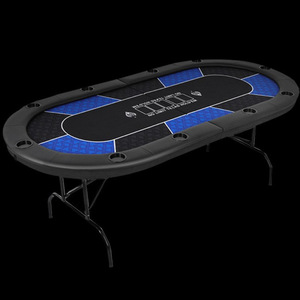 Mantel ovalado plegable de tela de esponja para mesa de Mahjong, Ajedrez, Texas Poker, con soporte de madera y hierro, para fichas de juego. - Product Image 4