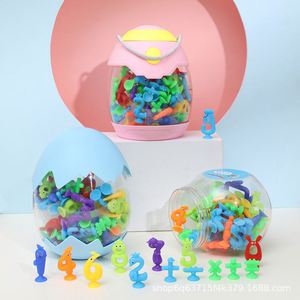 Juguetes de baño con ventosas de animales para niños, juguetes de ensamblaje cognitivo para educación temprana, hechos de plástico, divertidos juguetes pegajosos para el baño - Product Image 3