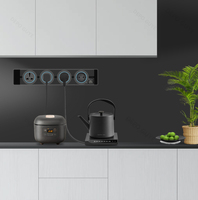 Prise de courant amovible pour rail électrique, adaptateur universel rond, prise murale électrique universelle EU FR UK US USB C pour bureau et cuisine