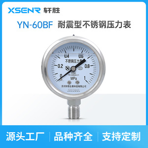 Manomètre en acier inoxydable Suzhou Xuansheng YN60BF 1Mpa, connexion filetée, diamètre 60 mm, résistant aux chocs, résistant à la corrosion - Product Image 2