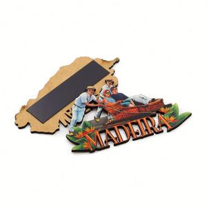Imán de nevera de madera MDF epoxi personalizado, recuerdo artístico minimalista de España, Málaga - Product Image 6