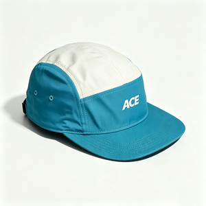 OEM Custom ACE Logo 5 Panel Camp Cap Two Tone Color Block Lightweight Quick Dry Polyester Canvas Running Adjustable Outdoor - Product Image 6