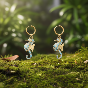 Pendientes Colgantes de Caballito de Mar, Acero Inoxidable 316L, Chapado en Oro PVD, Joyería de Moda - Product Image 3