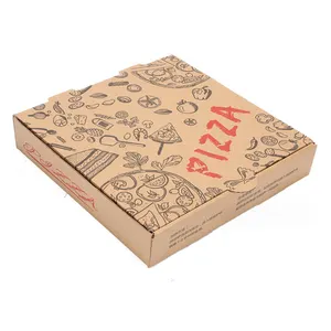 Kustom murah makanan Biodegradable sekali pakai mengambil kotak kertas dengan Logo karton kemasan bergelombang kotak Pizza