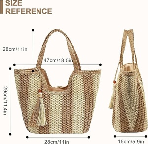 <span class=keywords><strong>Sac</strong></span> fourre-tout tendance 2026 <span class=keywords><strong>en</strong></span> <span class=keywords><strong>paille</strong></span> tressée grande capacité pour femme, idéal pour l'été, la <span class=keywords><strong>plage</strong></span> et les vacances, fait main <span class=keywords><strong>avec</strong></span> <span class=keywords><strong>pompon</strong></span> - Product Image 4