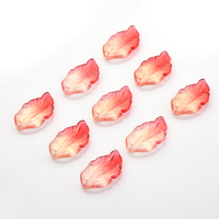 Zhubi 17X28MM couleur magique en forme de plume perles de cristal dégradé coloré feuille de chou pendentif perles de verre pour la fabrication de bricolage
