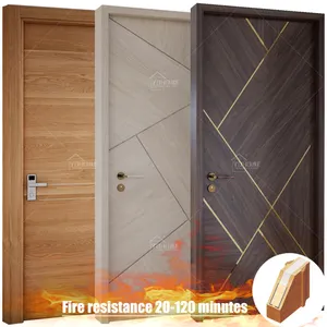 China top suppliers luxury hotel fire resistant door interior wooden room swing door home internal flush doors