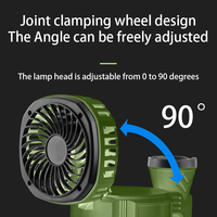 Lampe de camping multifonctionnelle à double mode, rechargeable par énergie solaire, avec ventilateur, longue durée de vie, portable, pour situations d'urgence