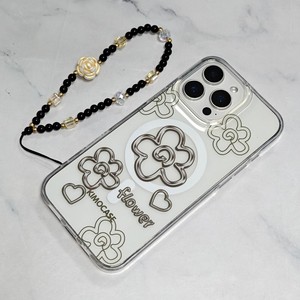 เคสโทรศัพท์ใสลายดอกไม้เชอร์รี่น่ารักพร้อมสายรัดข้อมือลูกปัดฝาครอบป้องกันโปร่งใสสำหรับ iPhone 17 PRO MAX Samsung <span class=keywords><strong>OPPO</strong></span> VIVO - Product Image 1