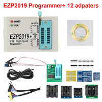 Programmateur Flash SPI USB Haute Vitesse EZP2019+ Kit Complet avec Multiples Adaptateurs de Douilles, Prise en Charge des Puces BIOS des Séries 24/25/93