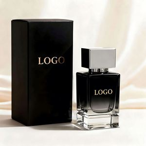 Customized logo Mens Square 30ml 50ml 100ml <b>Empty</b> Clear Perfume Bottle with Pump Sprayer with Black Cap with Packing <b>Box</b> - Product Image 2