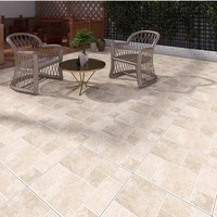 Carrelage Céramique Moderne Effet Brique Ancienne 600x600 Antidérapant 10mm Épais Mat Plein Corps pour Villa Cour Terrasse Jardin