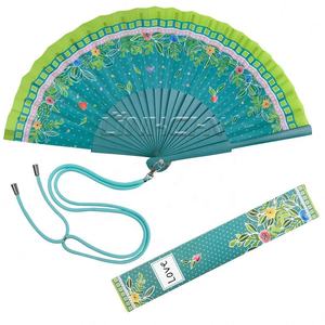 Logotipo de abanico de mano plegable de madera de bambú impreso personalizado para bodas, festivales, fiestas, accesorios Rave - Product Image 2