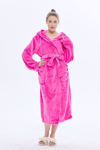 Lussuoso <span class=keywords><strong>Accappatoio</strong></span> in Pile per Donne <span class=keywords><strong>con</strong></span> <span class=keywords><strong>Cappuccio</strong></span> e Scialle, Vestaglia Oversize per Casa - Product Image 3