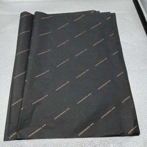 17g Black Wrapping <strong>Tissue</strong> <strong>Paper</strong> With Gold logo Print Wrapping Packaging - Product Image 4