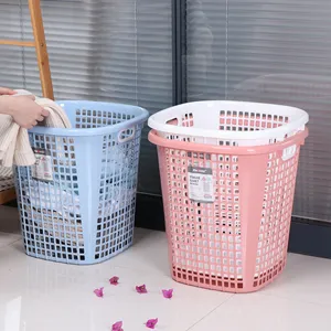 Factory Plastic Laundry Basket Dirty Clothes Organiser Storage Box With Handle Pp Laundry Basket Hamper