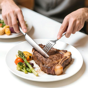 TOALLWIN Ensemble <span class=keywords><strong>de</strong></span> 20 couverts en acier inoxydable <span class=keywords><strong>noir</strong></span>, finition miroir, pour restaurant, hôtel, mariage, fête, vente en gros - Product Image 3